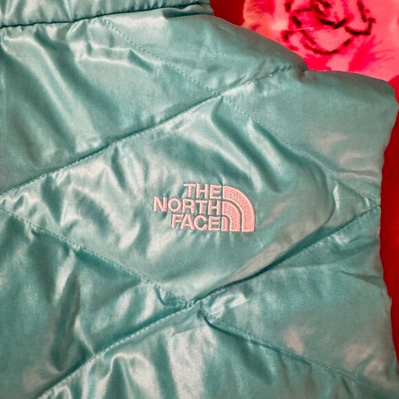 North Face Women’s 550 Reversible Down Vest XL Teal Turquoise Gray Lightweight - Picture 14 of 14
